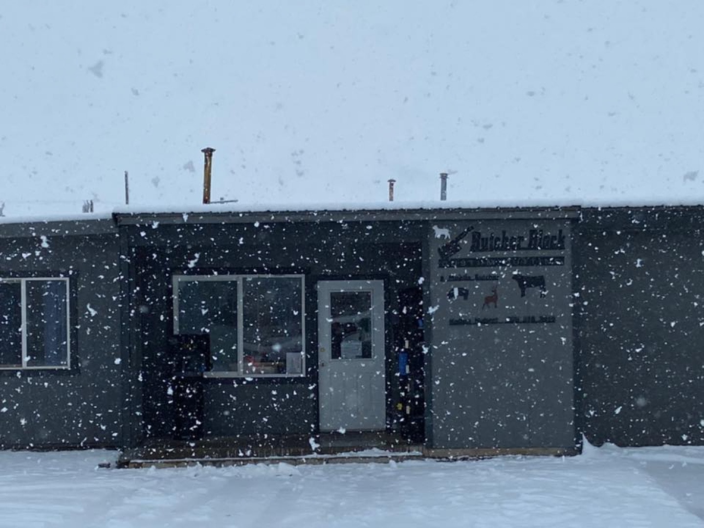 Butcher Block Custom Cutting facility in winter
